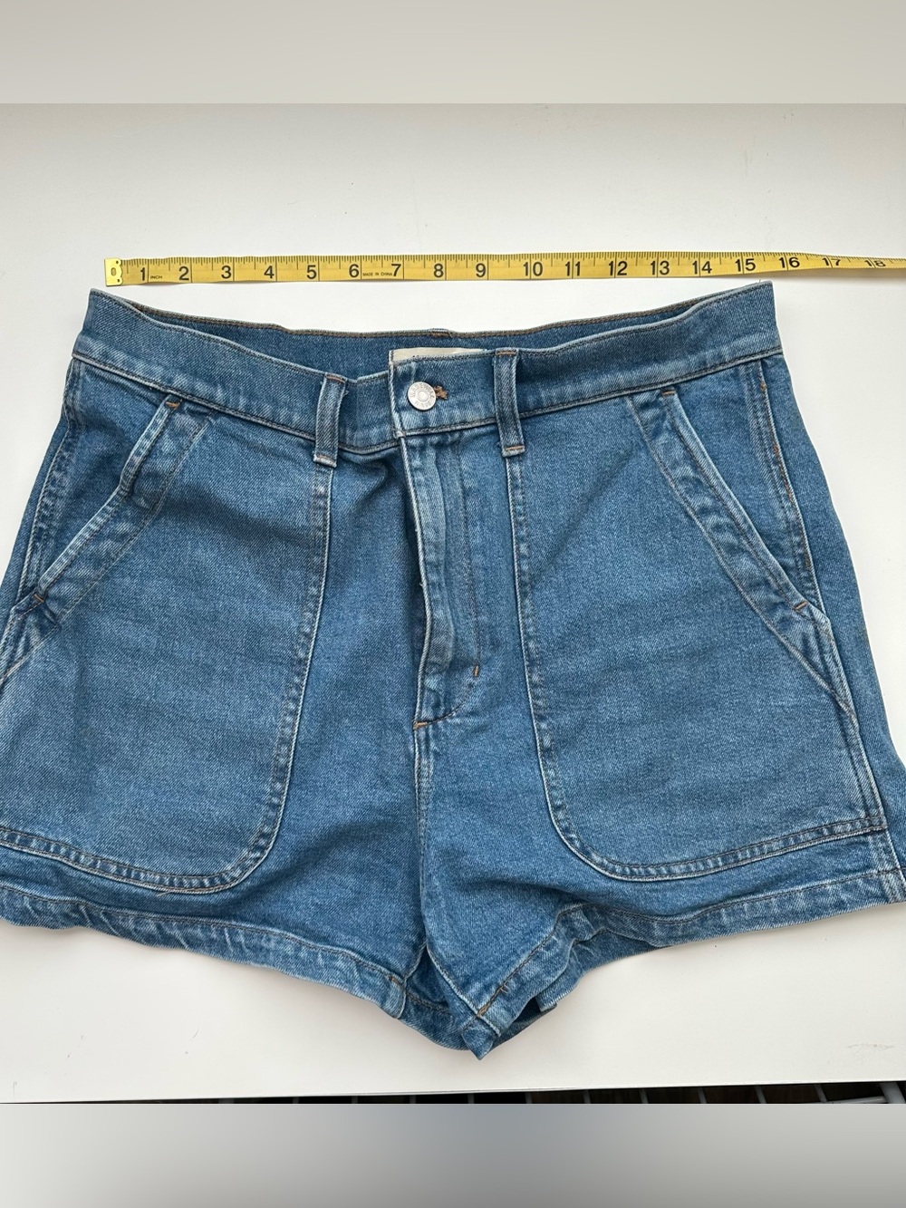 Madewell Classic High-Rise Blue Denim Shorts